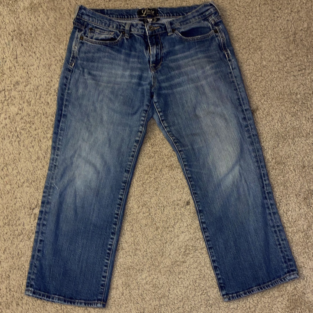 Lucky Brand Jeans Womens 12 31x25 Blue Summer Sweet N Low Crop Flap Pockets.